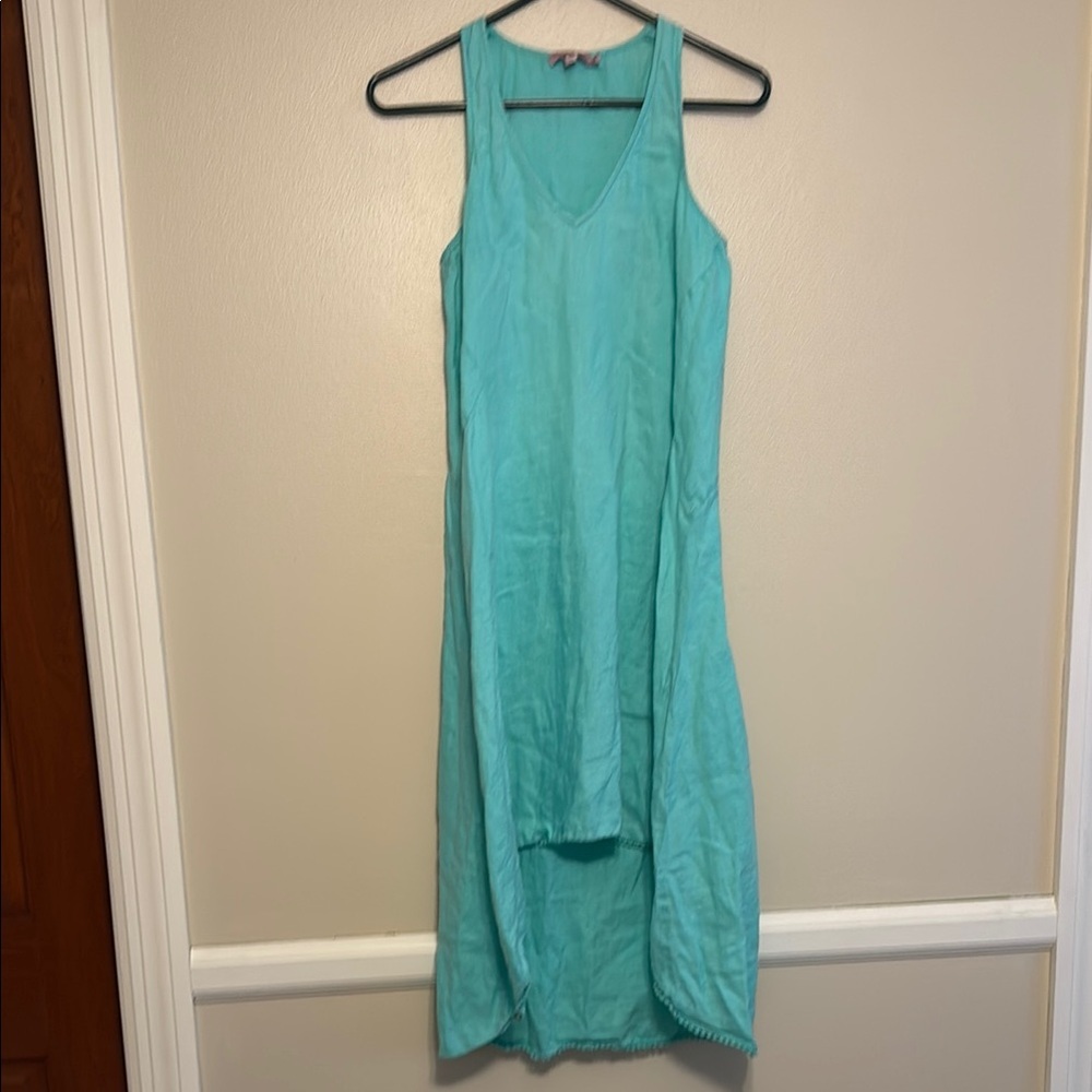 Calypso St. Barth Blue Halter High Low Sundress